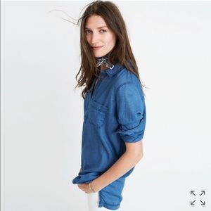 Madewell indigo popover shirt